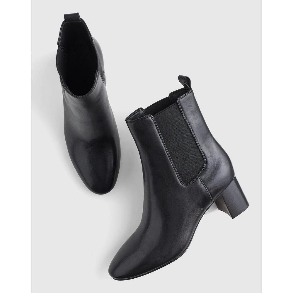 Madewell The Sylvia Chelsea Boots Stacked Block Heel True Black Size 9 NWOB